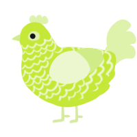 A lime and apple chicken with a lace pattern