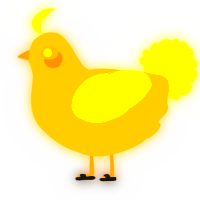 A orange and yellow chicken