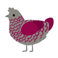 A ash and maroon chicken with a lace pattern