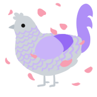 A mist and lilac chicken with a lace pattern