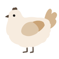 A cream and beige chicken