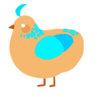 A beige and cerulean chicken with a neck-speckle pattern