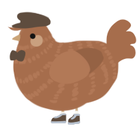 A brown chicken with a bar pattern