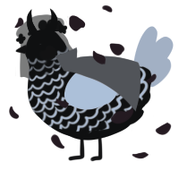 A black and mist chicken with a lace pattern