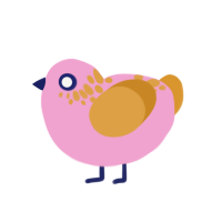 (unnamed), a pink and orange chicken with a neck-speckle pattern