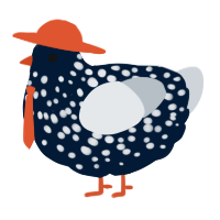 A tumblr and mist chicken with a speckle pattern