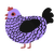 Gothicaw, a lilac and black chicken with a lace pattern