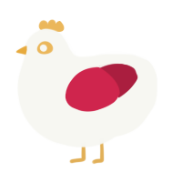 A white and crimson chicken