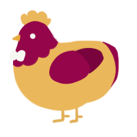 A honey and maroon chicken with a head pattern