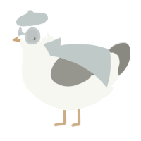 A white and ash chicken