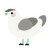 A white and ash chicken