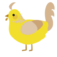 A yellow and beige chicken with a neck-speckle pattern