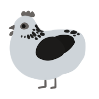 A mist and sable chicken with a neck-speckle pattern