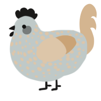 A silver and beige chicken with a speckle pattern