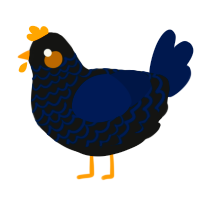 A black and tumblr chicken with a lace pattern