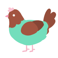 A mint and russet chicken with a head pattern