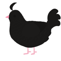 A sable chicken with a lace pattern