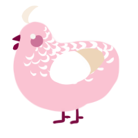 A rose and cream chicken with a half-lace pattern