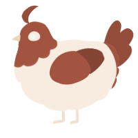 A cream and russet chicken with a head pattern