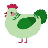 A gluppy and leaf chicken with a neck-band pattern