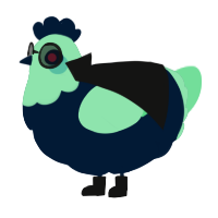 A tumblr and spring chicken with a head pattern