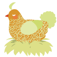 A orange and lemon chicken with a double-lace pattern