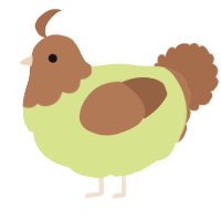 A lemon and brown chicken with a head pattern