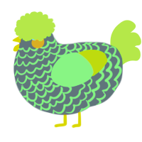 A ash and apple chicken with a lace pattern