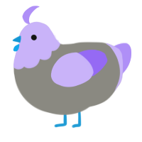 A ash and lilac chicken with a head pattern