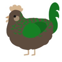A bark and leaf chicken with a half-lace pattern