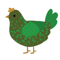 A olive and viridian chicken with a speckle pattern