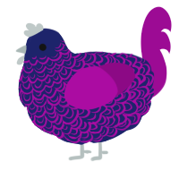 A navy and plum chicken with a double-lace pattern