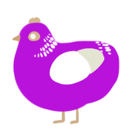 A amethyst and white chicken with a neck-band pattern