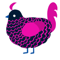 A tumblr and fuchsia chicken with a lace pattern