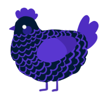 A tumblr and indigo chicken with a lace pattern
