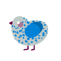 (unnamed), a silver and sapphire chicken with a speckle pattern