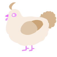 A cream and beige chicken