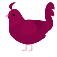 A maroon chicken with a head pattern