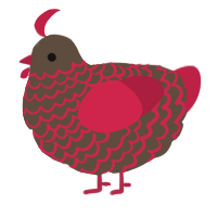A bark and crimson chicken with a lace pattern