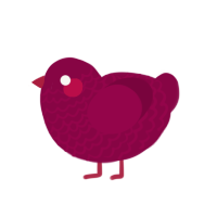 A maroon chicken with a lace pattern