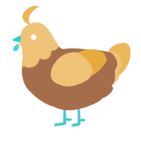 A brown and honey chicken with a head pattern