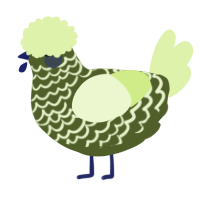 A olive and apple chicken with a lace pattern