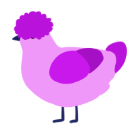 A lavender and amethyst chicken