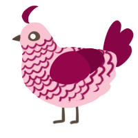 A rose and maroon chicken with a lace pattern
