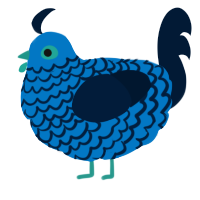 A sapphire and tumblr chicken with a lace pattern