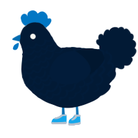 A tumblr chicken with a lace pattern
