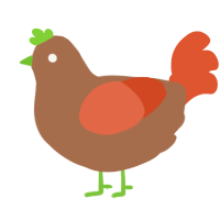 A brown and vermilion chicken