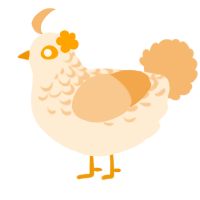 A cream and beige chicken with a half-lace pattern