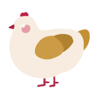 A cream and gold chicken
