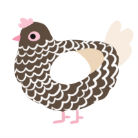 A bark and cream chicken with a lace pattern